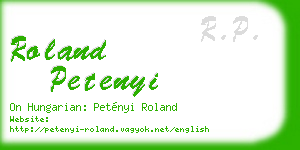 roland petenyi business card