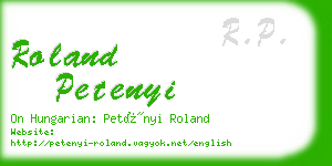 roland petenyi business card